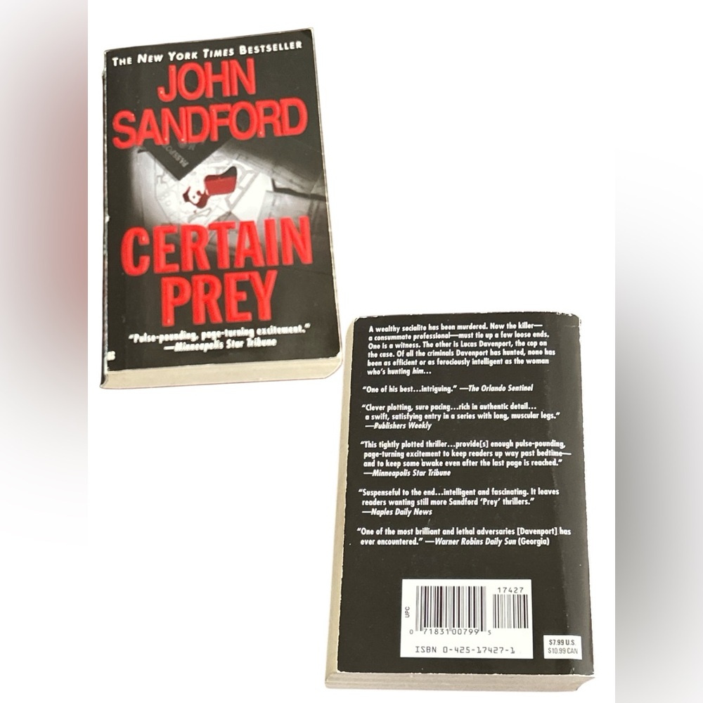 John Sandford Certain Prey Paperback Book
